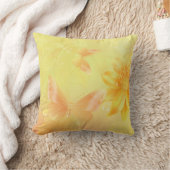 パステルガーリーイエロー抽象芸術フローラ背景 クッション (ブランケット)