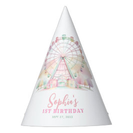 パステルガーリーカラーカーニバルサーカス子供の誕生日 パーティーハット