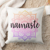パステルガーリーグラディエントナマステマンダラフラワー クッション (ブランケット)