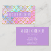 パステルガーリーグラデーション金ゴールドグリッターマーメイド名 名刺 (正面/裏面)