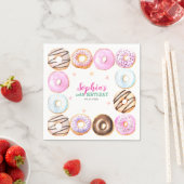 パステルガーリードーナツ水の色の誕生日パーティー スタンダードカクテルナプキン (インサイチュ)