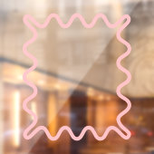 パステルガーリーピンクかわいい波状の長方形鏡 ウィンドウサイン (シート2)