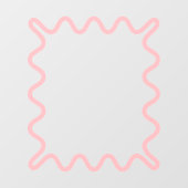 パステルガーリーピンクかわいい波状の長方形鏡 ウィンドウサイン (シート)