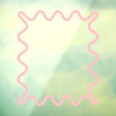 パステルガーリーピンクかわいい波状の長方形鏡 ウィンドウサイン (シート3)