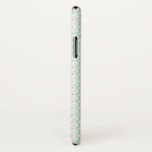 パステルガーリーピンクとグリーンの柄とイニシャル Case-Mate iPhoneケース (裏面/右)