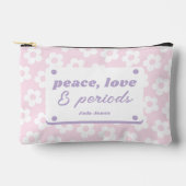 パステルガーリーピンクの花のパターン期間 アクセサリーポーチ (正面)