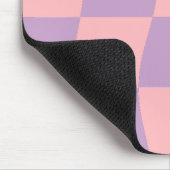 パステルガーリーピンクパープルウェー市松模様にブ マウスパッド (コーナー)