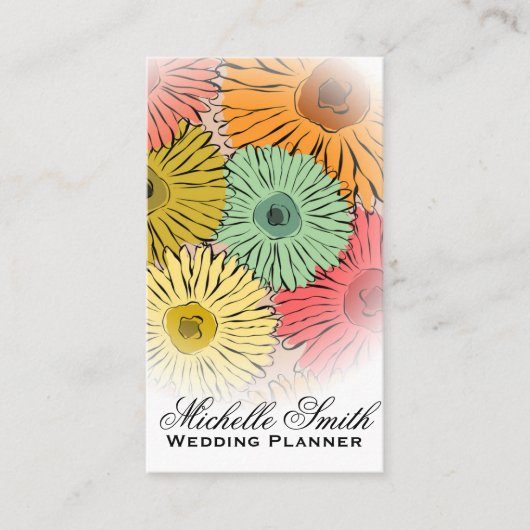 パステルガーリーフラワーズウェディングプランナー 名刺 (正面)