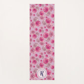 パステルガーリーフラワーズモダンジム付きフローラ ヨガマット (正面)