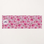 パステルガーリーフラワーズモダンジム付きフローラ ヨガマット (正面(横))