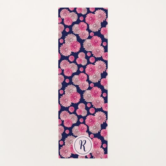 パステルガーリーフラワーズモダンジム付きフローラ ヨガマット (正面)