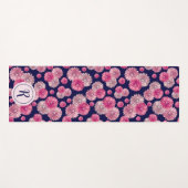 パステルガーリーフラワーズモダンジム付きフローラ ヨガマット (正面(横))