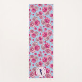 パステルガーリーフラワーズモダンジム付きフローラ ヨガマット (正面)