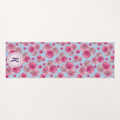 パステルガーリーフラワーズモダンジム付きフローラ ヨガマット (正面(横))