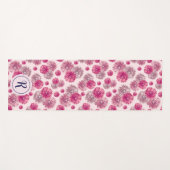 パステルガーリーフラワーズモダンジム付きフローラ ヨガマット (正面(横))