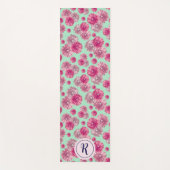 パステルガーリーフラワーズモダンジム付きフローラ ヨガマット (正面)
