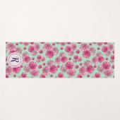 パステルガーリーフラワーズモダンジム付きフローラ ヨガマット (正面(横))