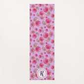 パステルガーリーフラワーズモダンジム付きフローラ ヨガマット (正面)
