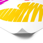 パステルガーリーラブハートパターン ポスター (角)