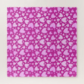 パステルガーリーラブハート | 不可能なホットピンク ジグソーパズル (横)