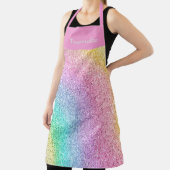 パステルガーリーレインボーグリッターパタパーソナライズされたーン エプロン (インサイチュ)