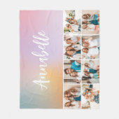 パステルガーリーレインボーシンプルモノグラ数々のム写真f フリースブランケット (正面)