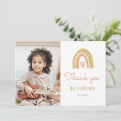 パステルガーリーレインボー6th誕生日写真ありがとう 招待状 (スタンド正面)