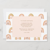 パステルガーリーレインボー6th誕生日写真ありがとう 招待状 (裏面)