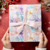 パステルガーリーロマンチックフローラ記念日 ラッピングペーパー