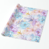 パステルガーリーロマンチックフローラ記念日 ラッピングペーパー (アンロールド)