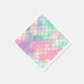 パステルガーリー金ゴールドグラデーショングリッターマーメイド スタンダードカクテルナプキン (角)