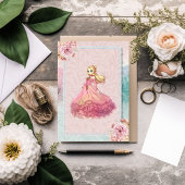 パステルガールズバースデーパーティー私たちのリトルプリンセス 招待状