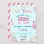 パステルガールズ サマー プール バースデーパーティー ご招待 招待状 (正面/裏面)