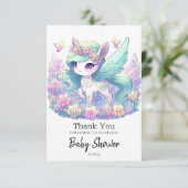 パステルガールユニコーンベビーシャワー サンキューカード (スタンド正面)