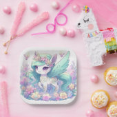 パステルガールユニコーンベビーシャワー ペーパープレート (パーティー)