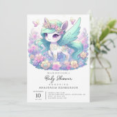 パステルガールユニコーンベビーシャワー 招待状 (スタンド正面)