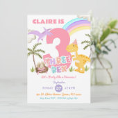 パステルガール恐竜3歳レックス誕生日パーティー 招待状 (スタンド正面)