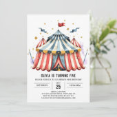 パステルキッズカーニバルサーカス誕生日 招待状 (スタンド正面)