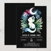 パステルキッズキャット誕生日 招待状 (正面/裏面)