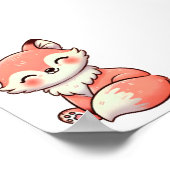 パステルキツネデザインソフトカラーキツネアート ポスター (角)