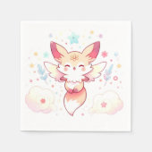 パステルキツネベビーシャワー スタンダードカクテルナプキン (正面)