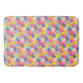 パステルキャッツアートシャワーカーテン – パウダールームギフト バスマット