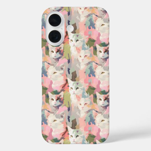 パステルキャッツカラフルパターン Case-Mate iPhoneケース (裏面)