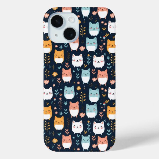 パステルキャッツパターン Case-Mate iPhoneケース (裏面)