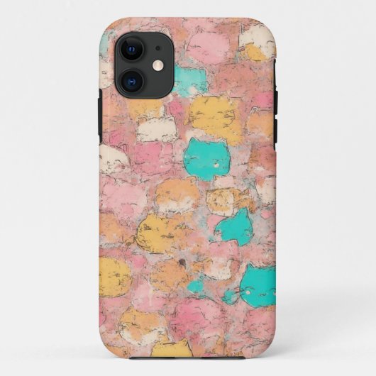 パステルキャットドードルモバイルケース Case-Mate iPhoneケース (裏面)