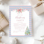 パステルキャンディストライプクリスマス 招待状