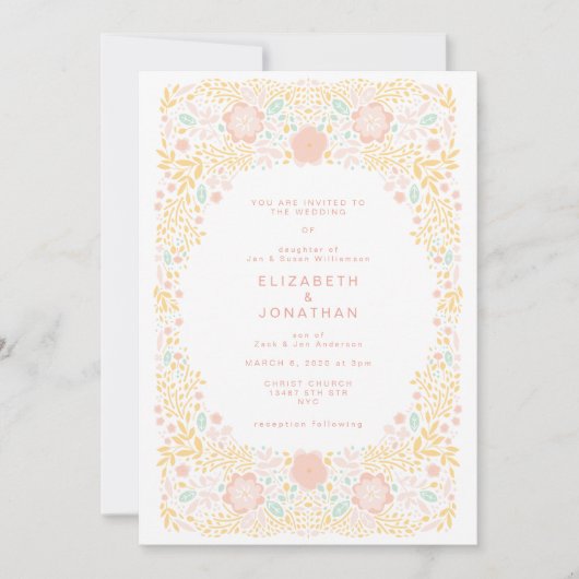 パステルキャンディフローラ結婚式招待状 招待状 (正面)