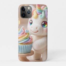 パステルキャンディユニコーンとレインボーカップケーキ iPhone 11 PROケース