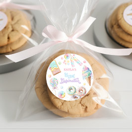 パステルキャンディランドスイーツお祝いバースデーパーティー ラウンドシール