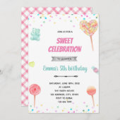 パステルキャンディーの招待 招待状 (正面/裏面)